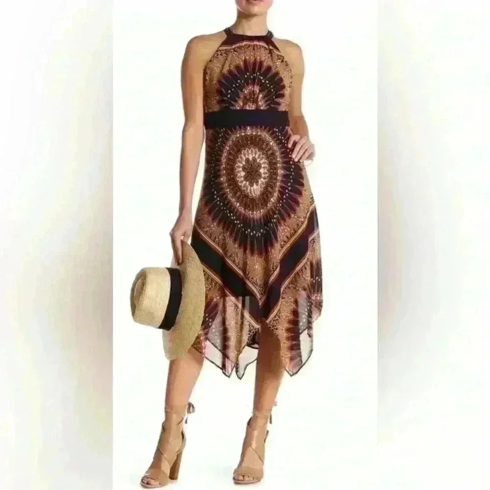 Sandra Darren Handkerchief Style Dress (348)